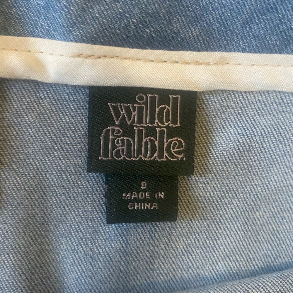 🎀 Wild Fable Denim Light Blue Wash Mini Skirt size 8 looks super cute on - Picture 5 of 5